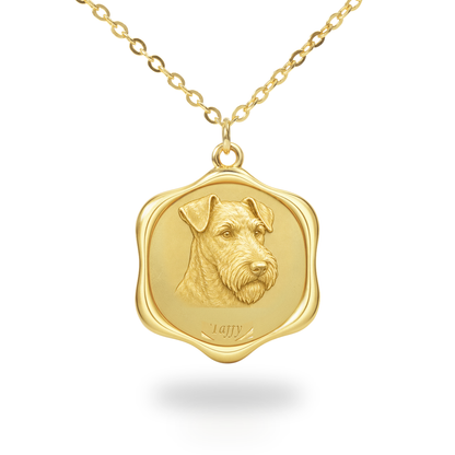 Soulyshine Welsh Terrier Precious Paw personalized pet photo necklace - 18K Gold Vermeil front