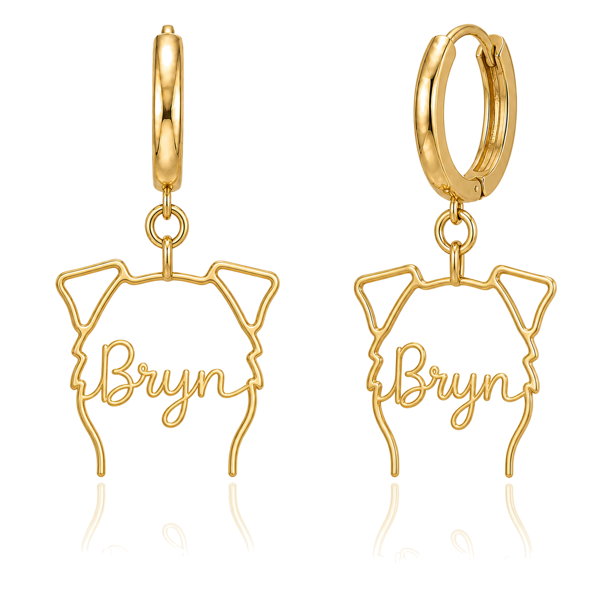 Welsh Terrier Bryn personalized pet face earrings