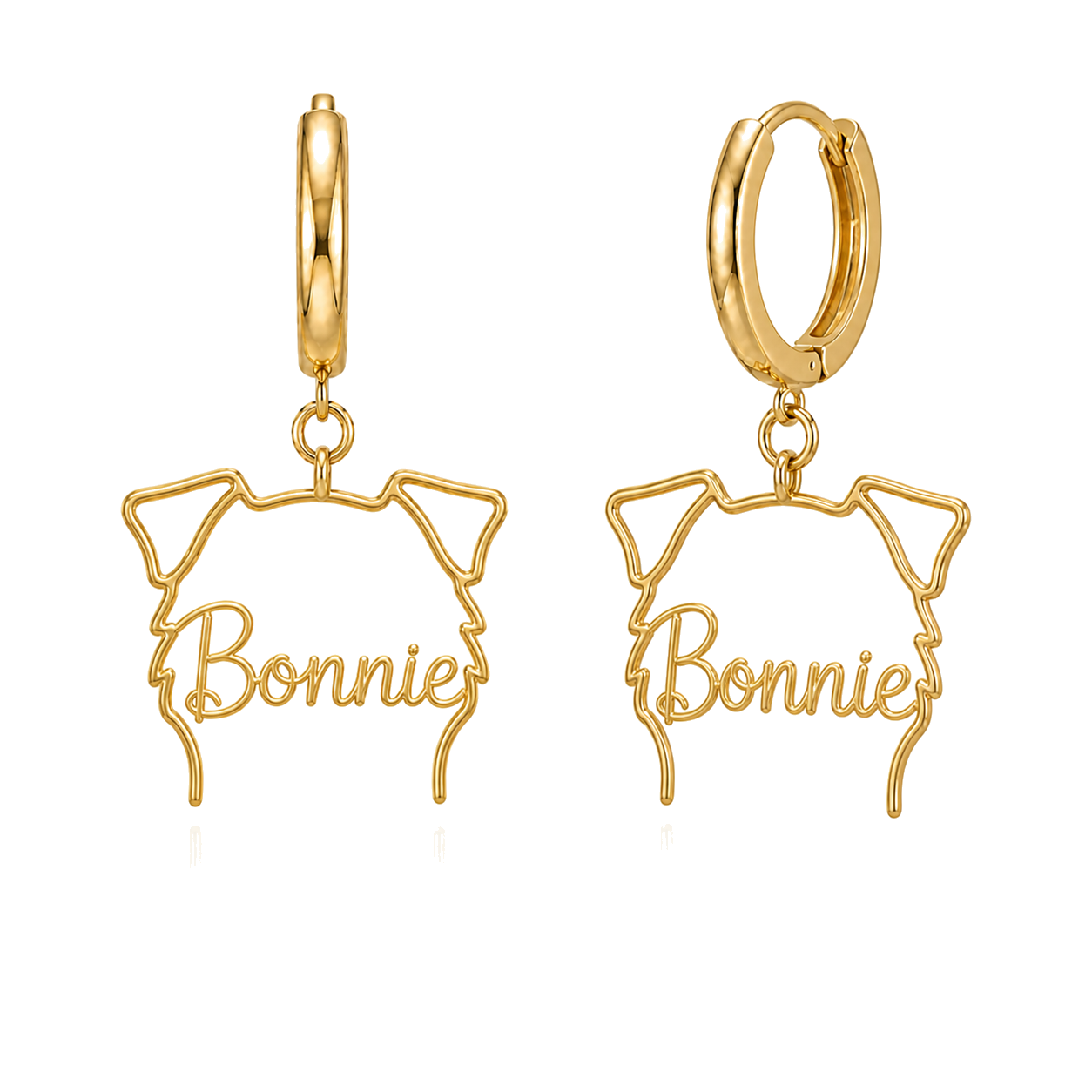 West Highland White Terrier Bonnie personalized pet face earrings