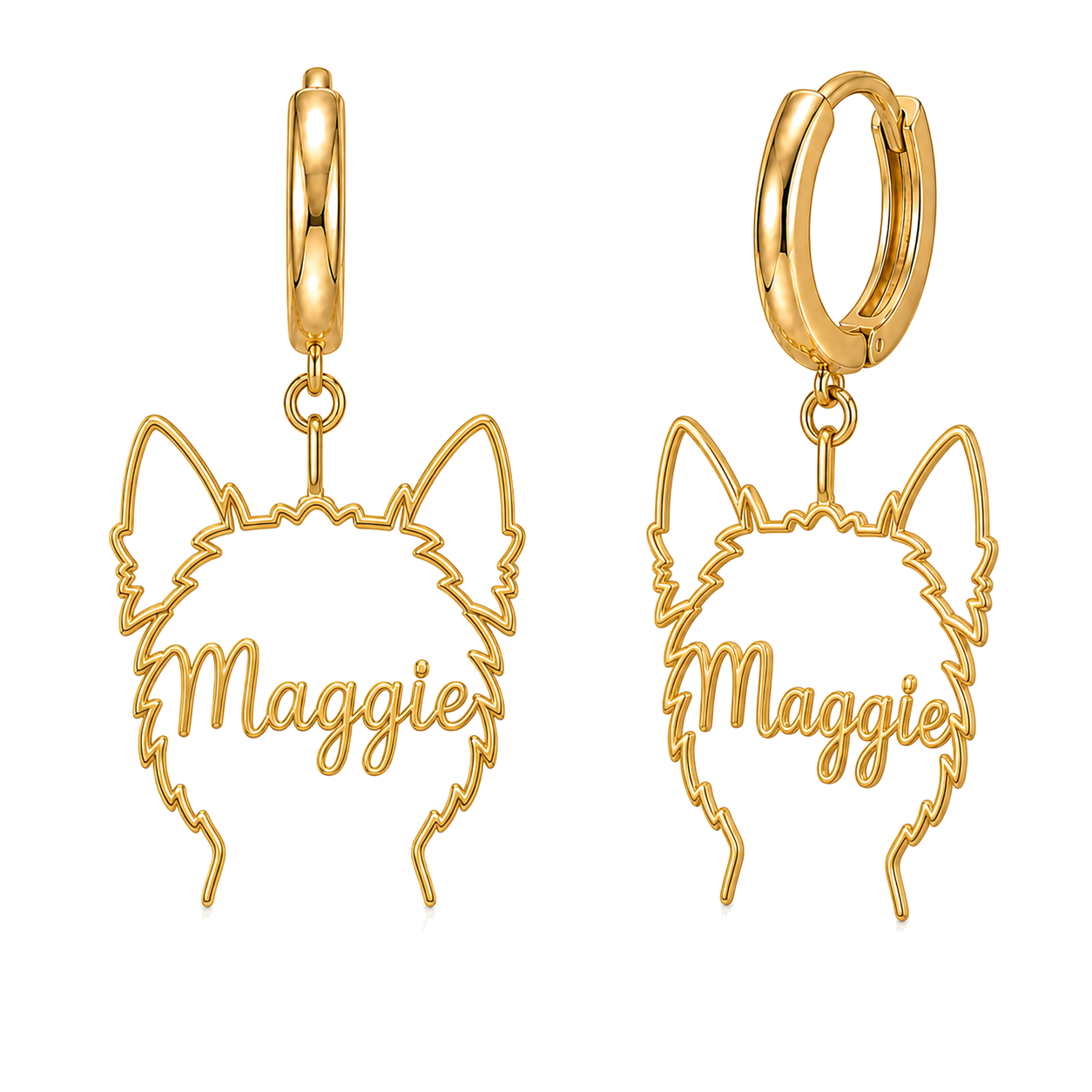 Westie Maggie personalized pet face earrings
