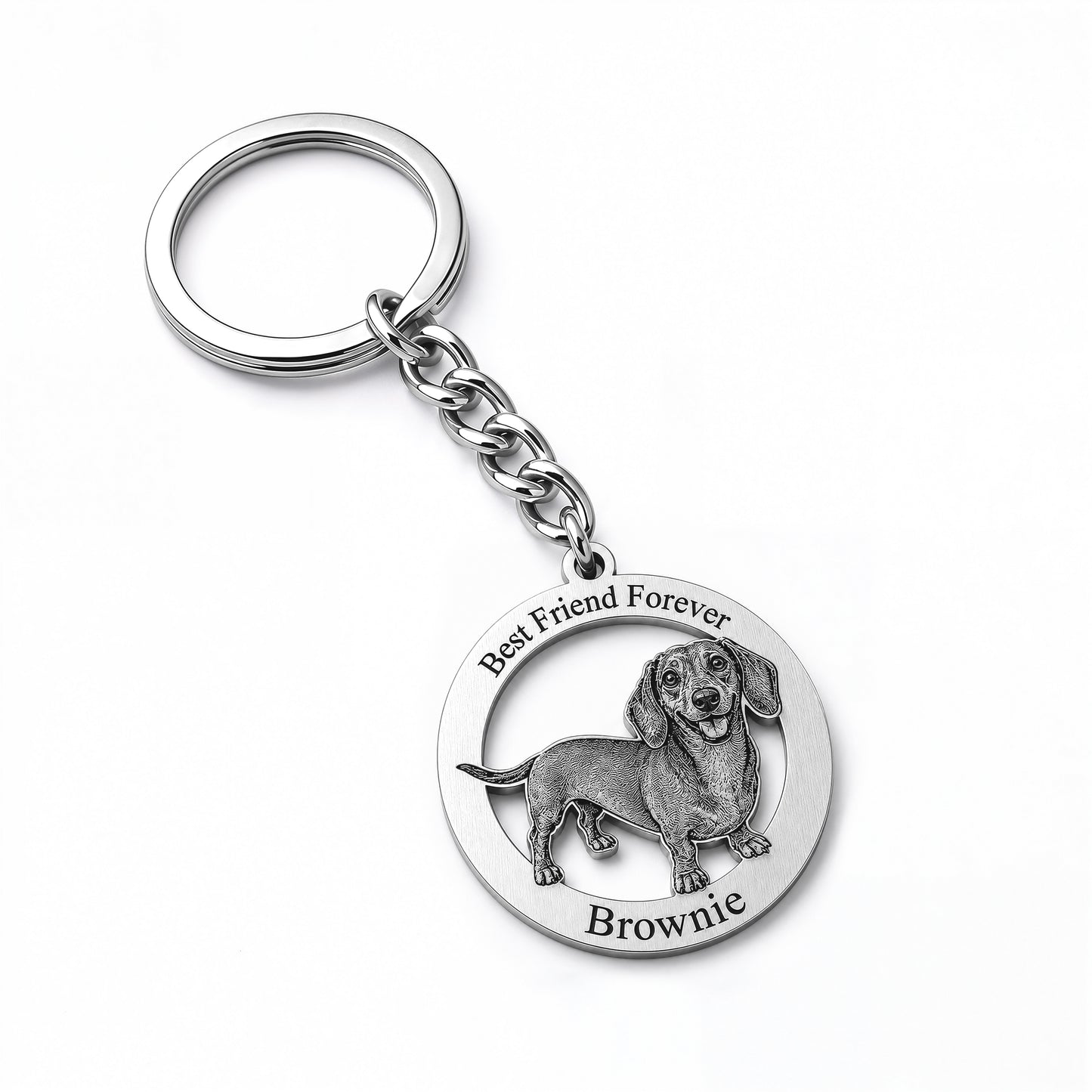 Soulyshine Precious Paw - Upload Pet Portrait Photo Circle Keychain