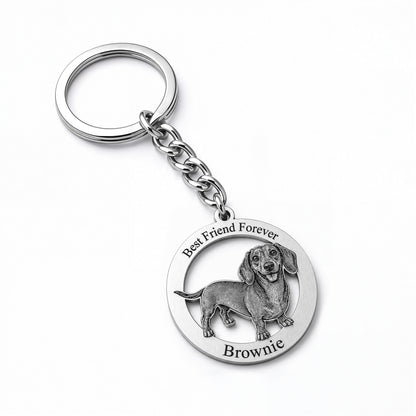 Soulyshine Precious Paw - Upload Pet Portrait Photo Circle Keychain