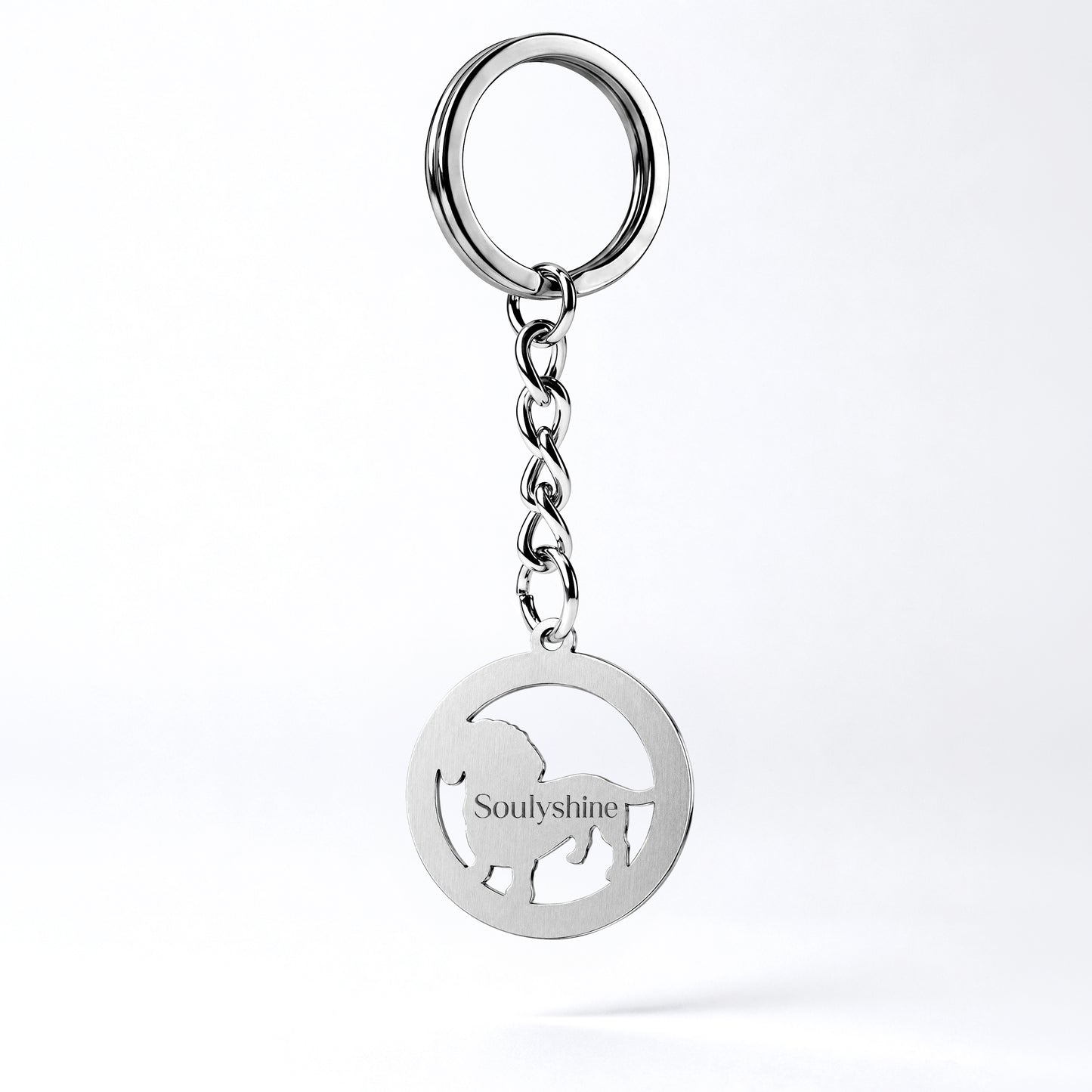 Soulyshine Precious Paw - Upload Pet Portrait Photo Circle Keychain