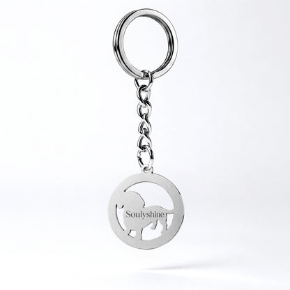 Soulyshine Precious Paw - Upload Pet Portrait Photo Circle Keychain