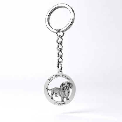 Soulyshine Precious Paw - Upload Pet Portrait Photo Circle Keychain