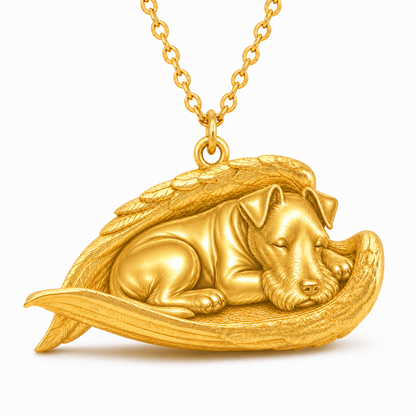 Soulyshine Wire The Sleeping Angel – Personalized Pet Necklace - 18K Gold Vermeil front