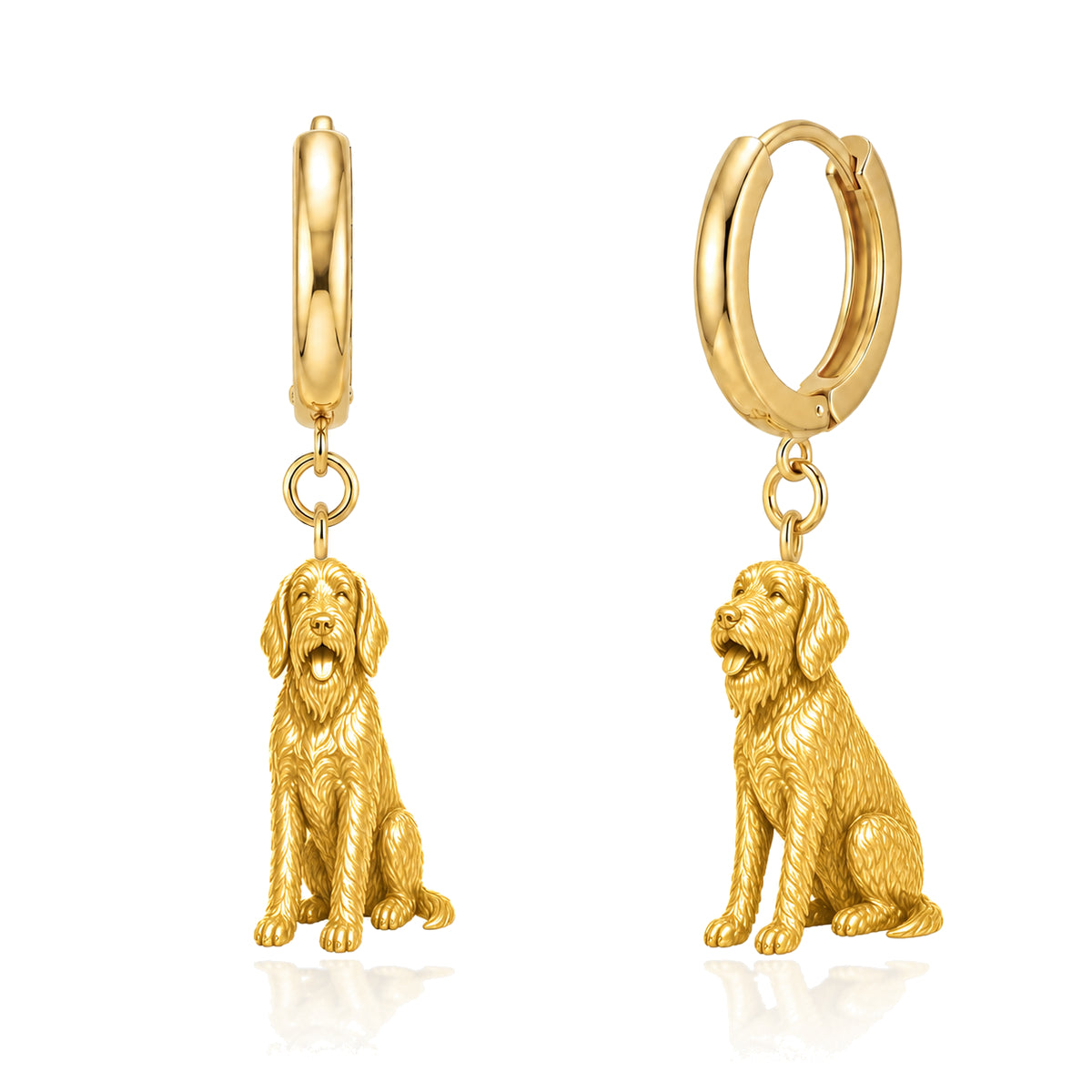 Wirehaired Pointing Griffon personalized companion handcrafted huggie earrings