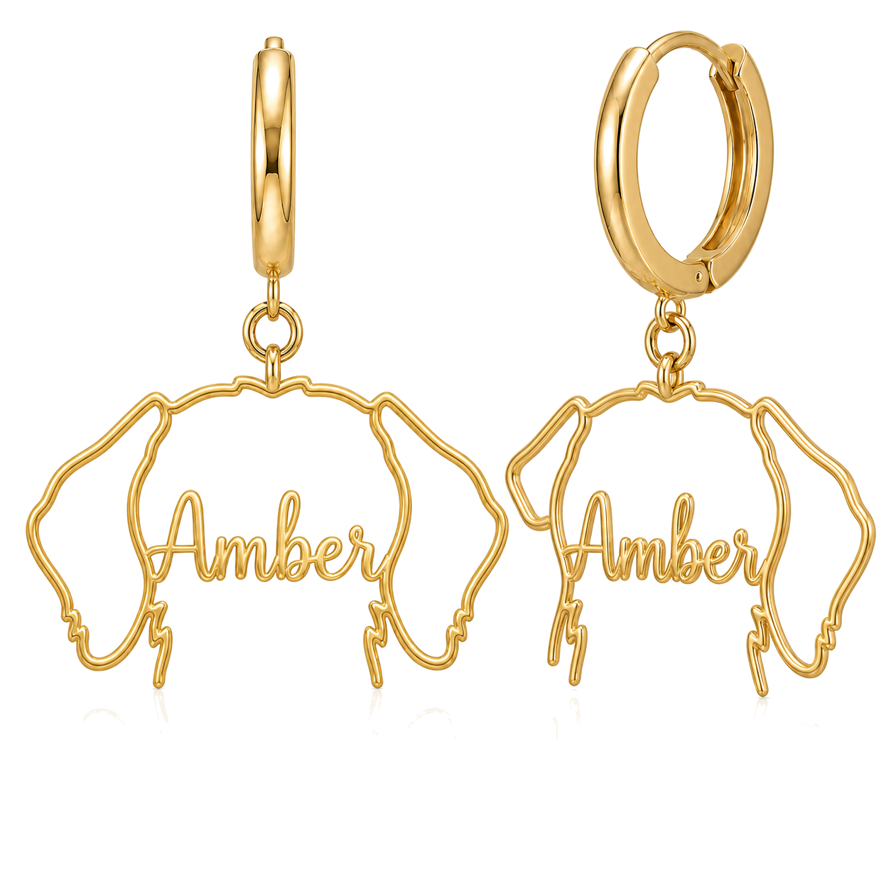 Wirehaired Vizsla Amber personalized pet face earrings