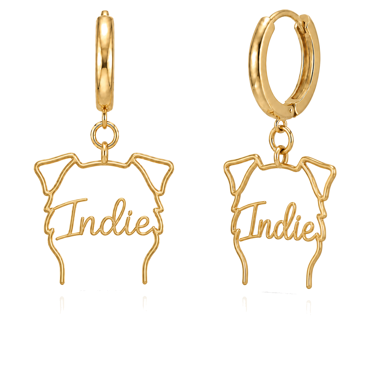 Xoloitzcuintli coated Xena personalized pet face earrings