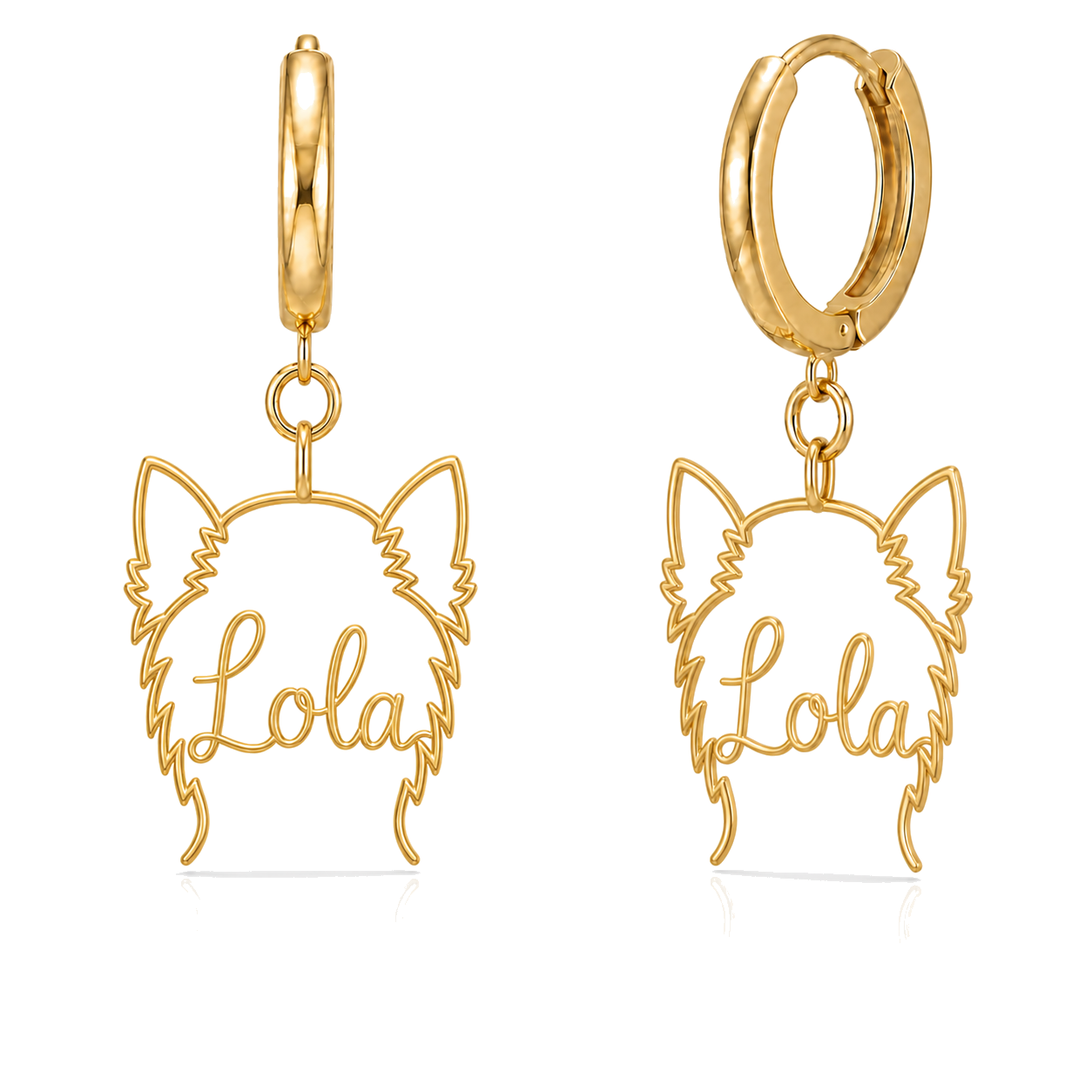 Yorkie Lola personalized pet face earrings