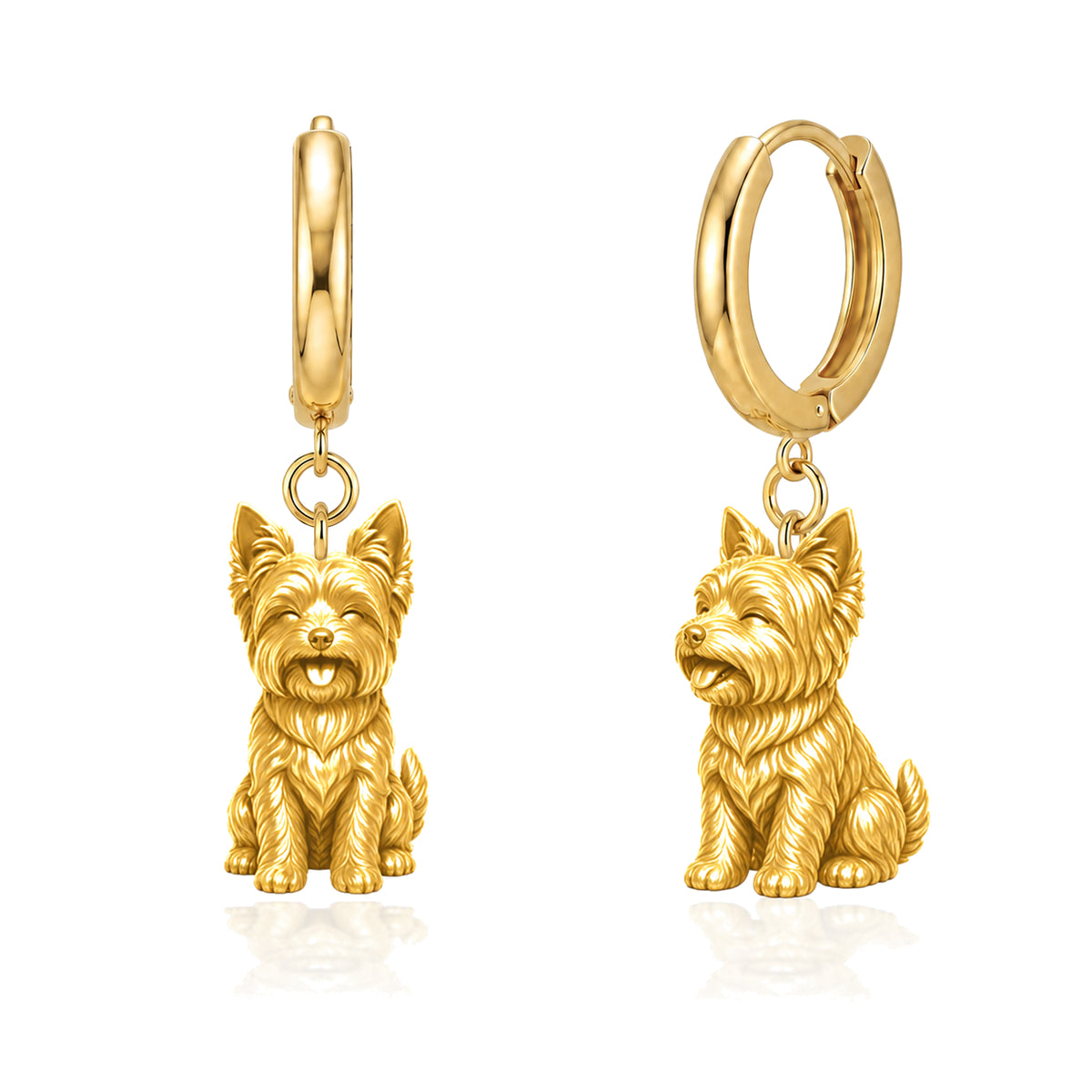 Yorkshire Terrier personalized companion handcrafted huggie earrings