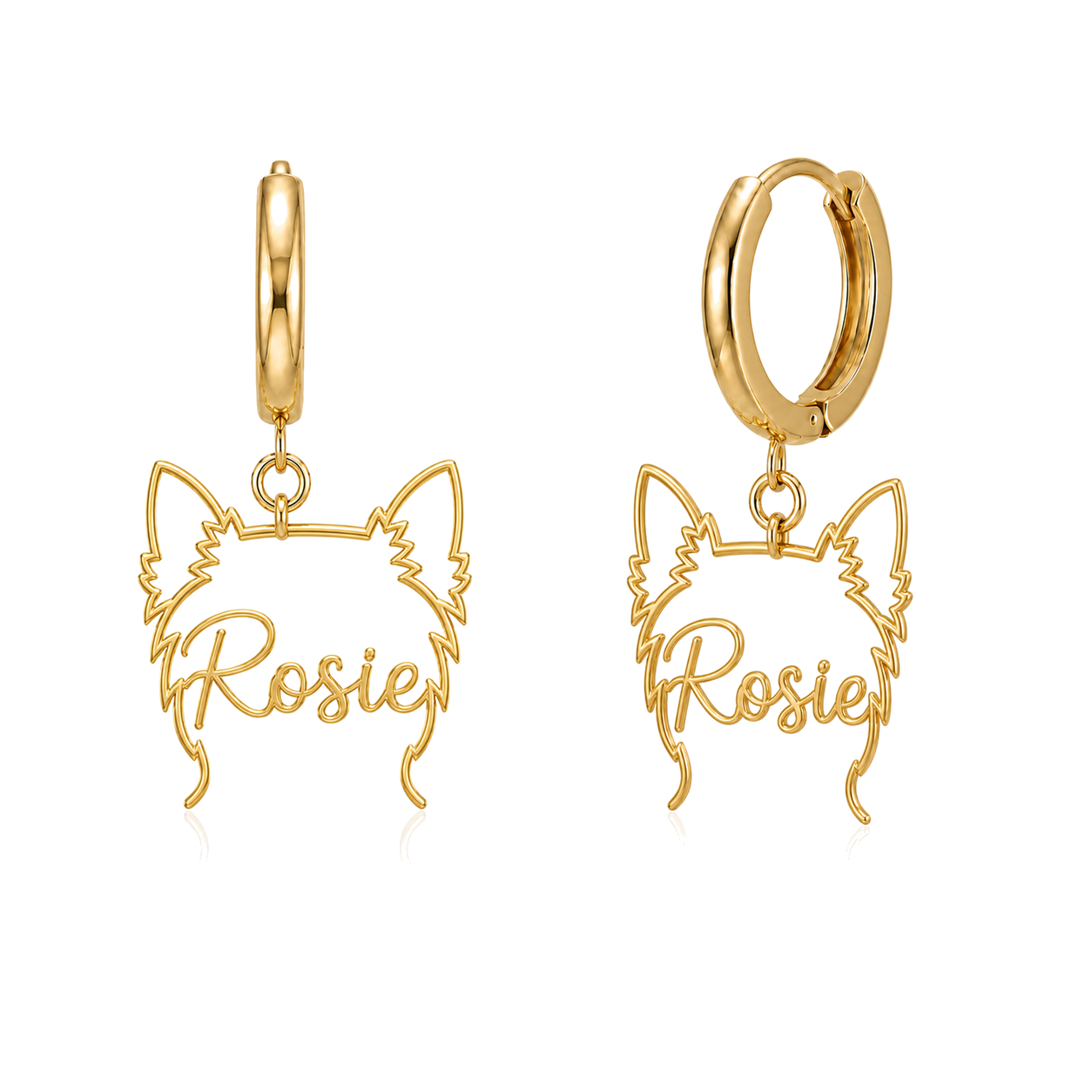 Yorkshire Terrier Rosie personalized pet face earrings