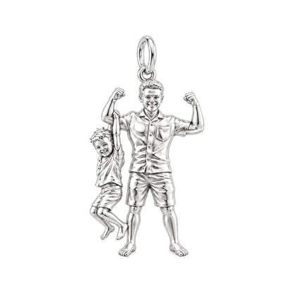 A Father's Endless Love Charm Bracelet – Personalized Dad Gift – silver charm, front view