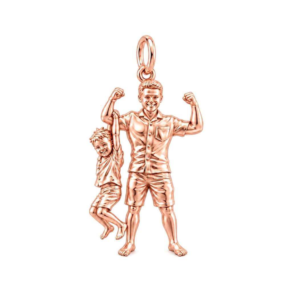 A Father's Endless Love Charm Bracelet – Personalized Dad Gift – rose gold charm, front view