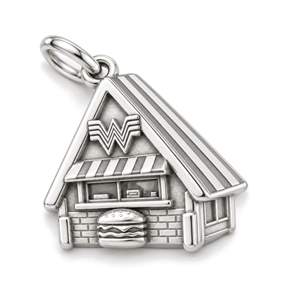 A-Frame Burger Stop Charm — Silver Super Macro | charm-topics-remaining-444-2026-09-14 | topic-376