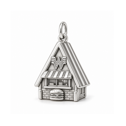 A-Frame Burger Stop Charm — Silver | charm-topics-remaining-444-2026-09-14 | topic-376