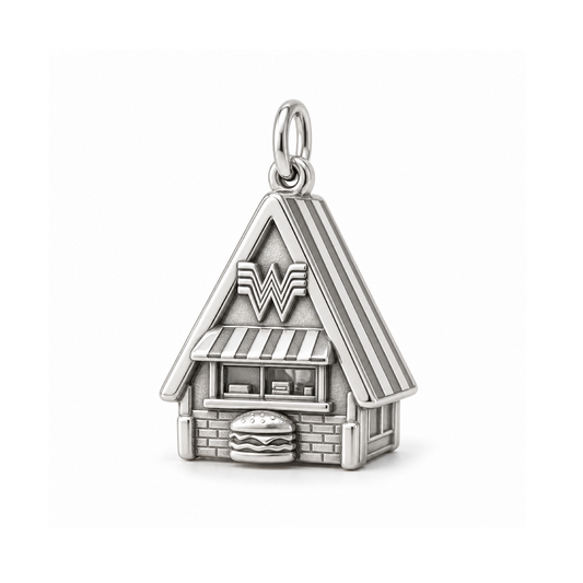A-Frame Burger Stop Charm — Silver | charm-topics-remaining-444-2026-09-14 | topic-376