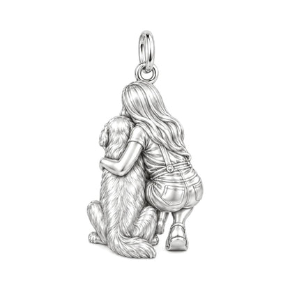 A Hug to Remember Charm Bracelet – Personalized Dog Mom Gift – back of the charm, engraving area