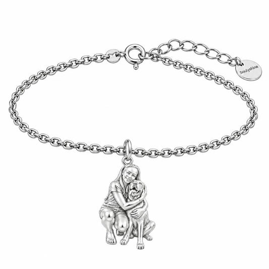 A Hug to Remember Charm Bracelet Set – silver, front view