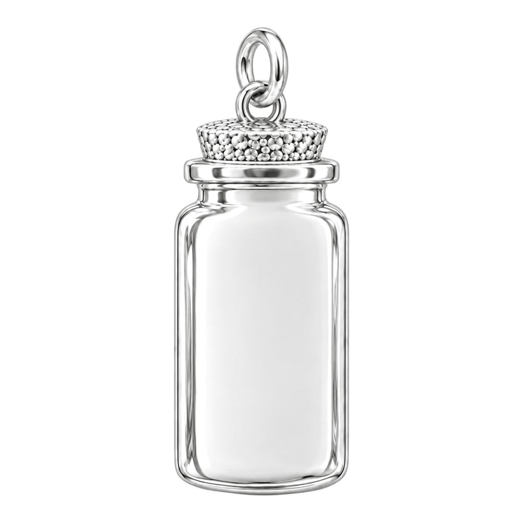 A Little Jar of Memories – Personalized Photo & Name Sterling Silver Charm – back of the charm, engraving area