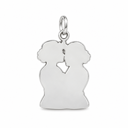 A Mother's Gentle Kiss Charm Bracelet – Personalized Mom Gift – back of the charm, engraving area