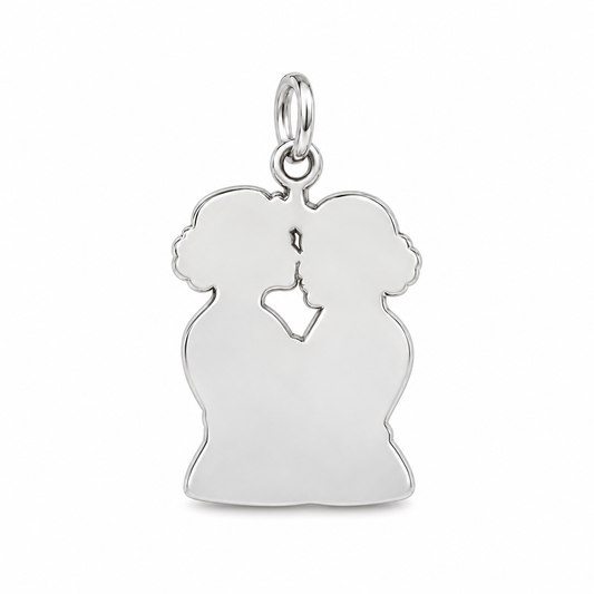 A Mother's Gentle Kiss Charm Bracelet – Personalized Mom Gift – back of the charm, engraving area