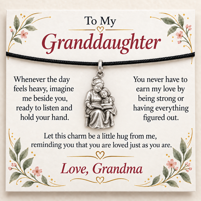 Grandma's Storytime Charm: A Little Hug — Main image, silver finish