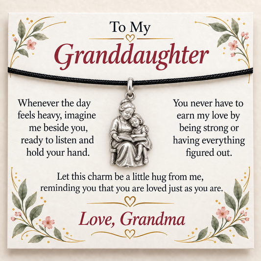 Grandma's Storytime Charm: A Little Hug — Main image, silver finish