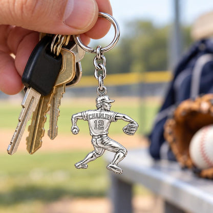 Ace Pitcher Windup Charm Keychain – worn / in use