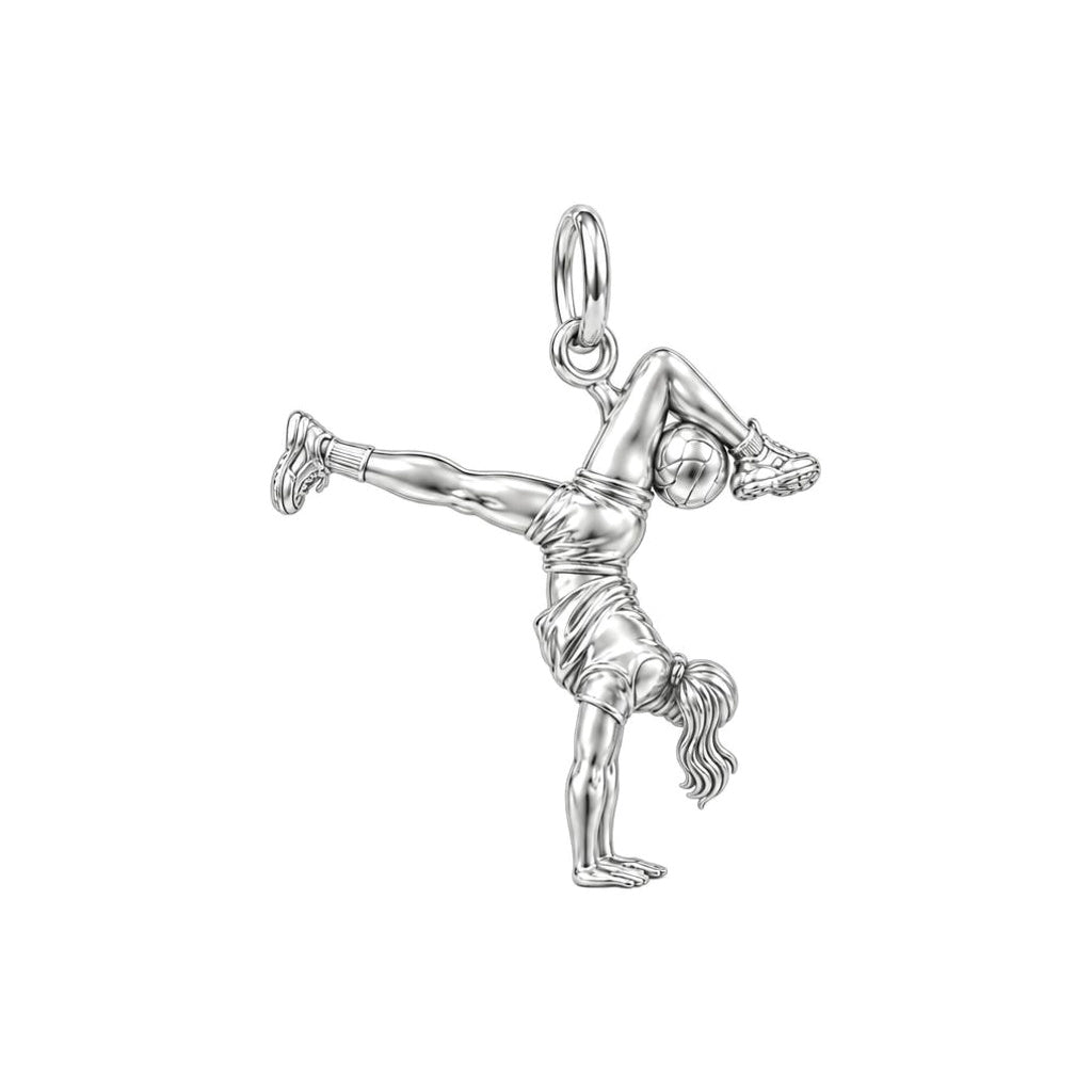 Acrobatic Volleyball Star Charm Bracelet – Personalized Athlete Gift – back of the charm, engraving area