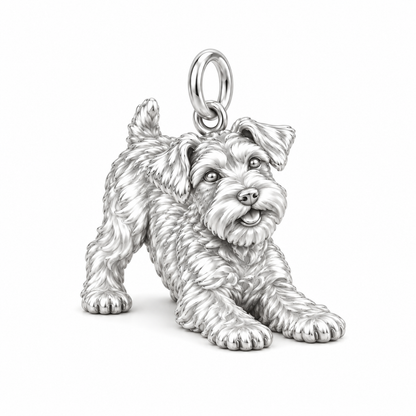 Adorable Mini Schnauzer Silver Charm – Personalized Dog Mom