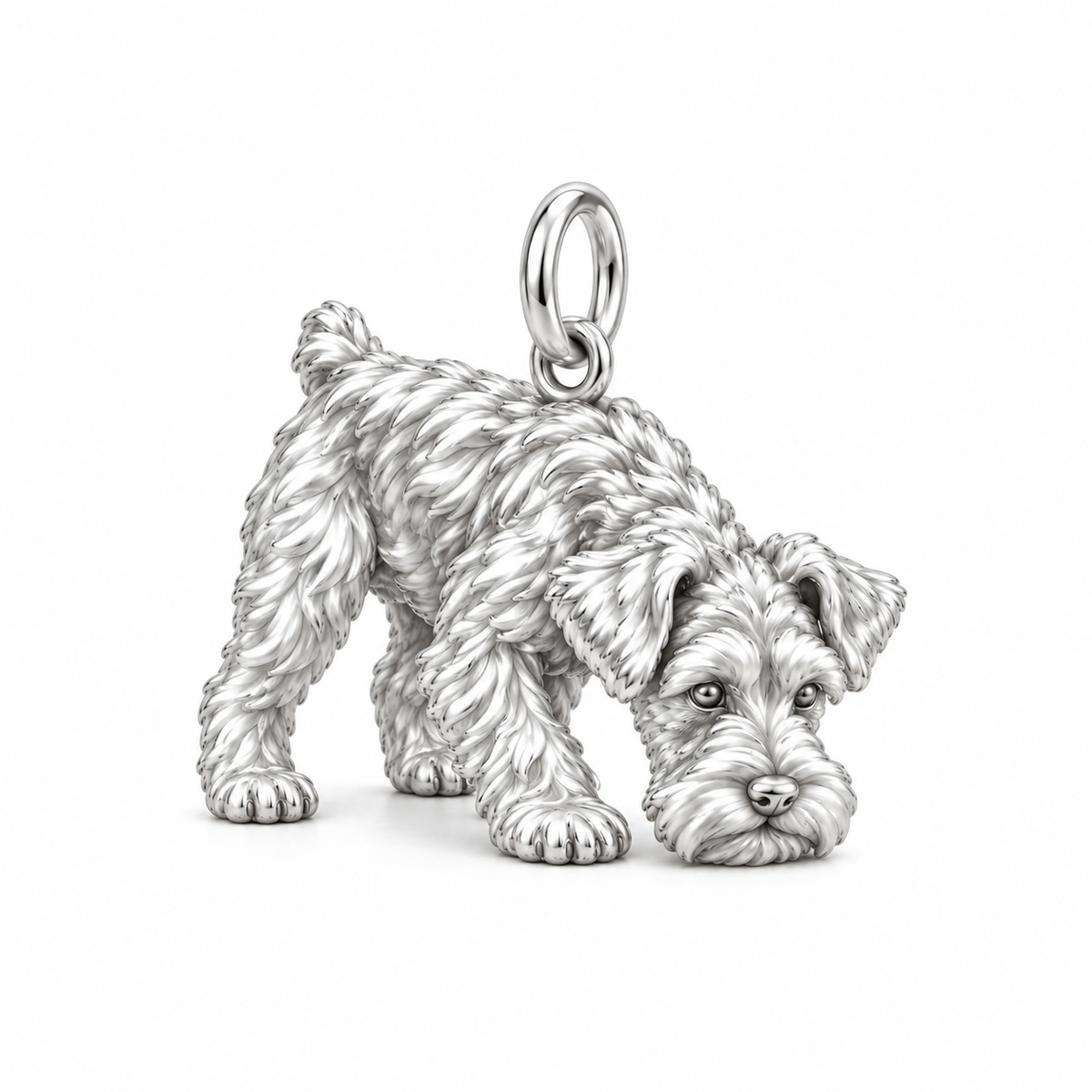 Adorable Mini Schnauzer Silver Charm – Personalized Dog Mom