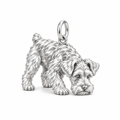 Adorable Mini Schnauzer Silver Charm – Personalized Dog Mom