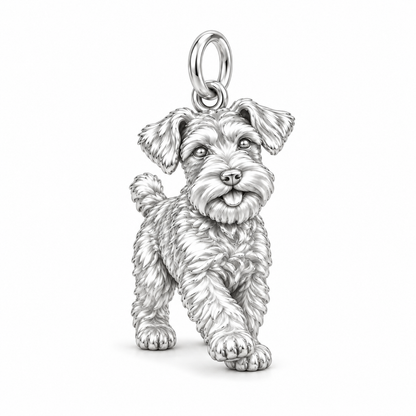 Adorable Mini Schnauzer Silver Charm – Personalized Dog Mom