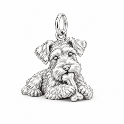 Adorable Mini Schnauzer Silver Charm – Personalized Dog Mom