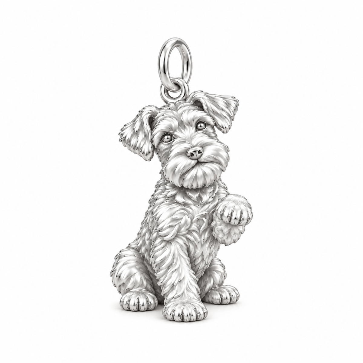 Adorable Mini Schnauzer Silver Charm – Personalized Dog Mom