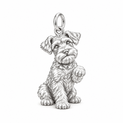 Adorable Mini Schnauzer Silver Charm – Personalized Dog Mom