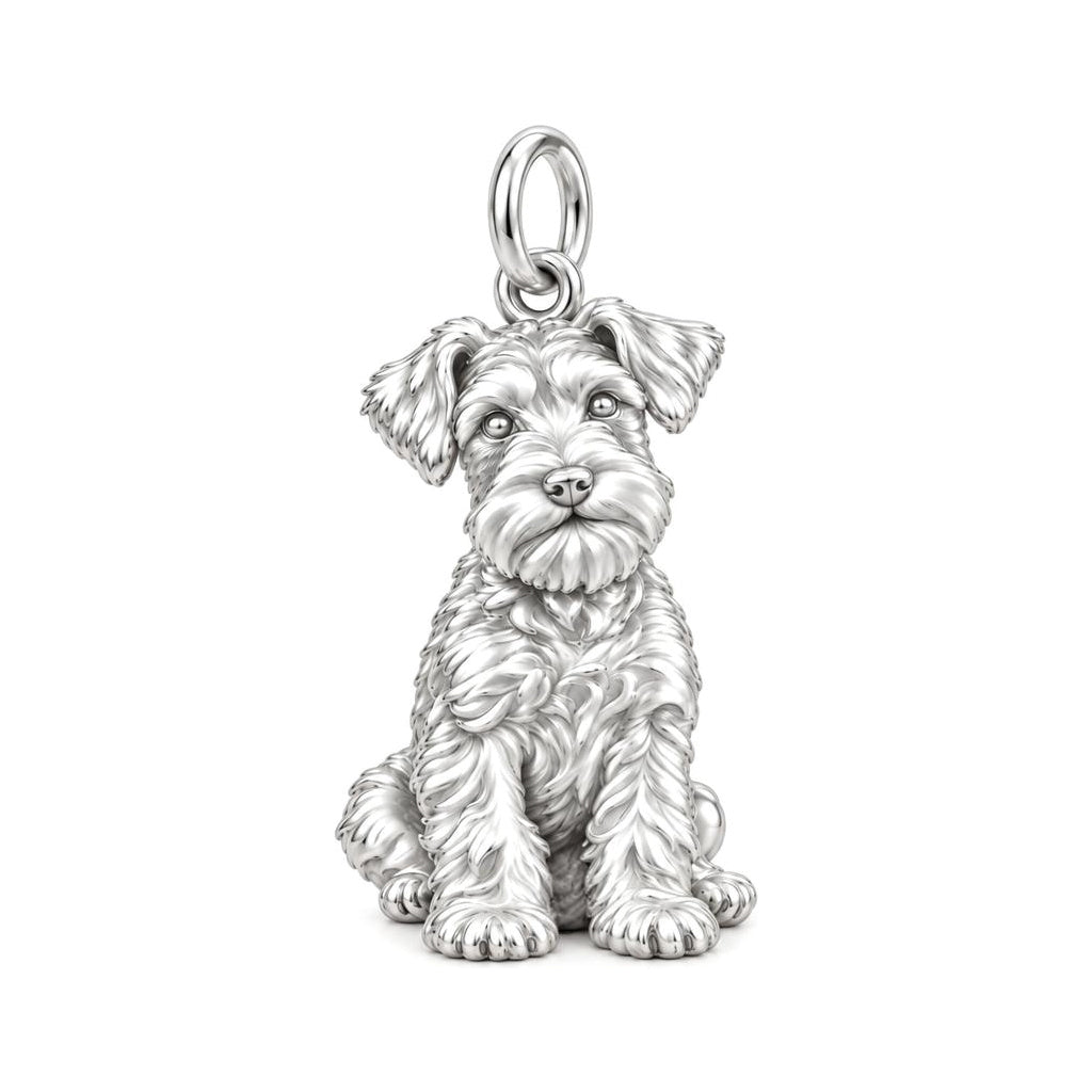 Adorable Mini Schnauzer Silver Charm – Personalized Dog Mom