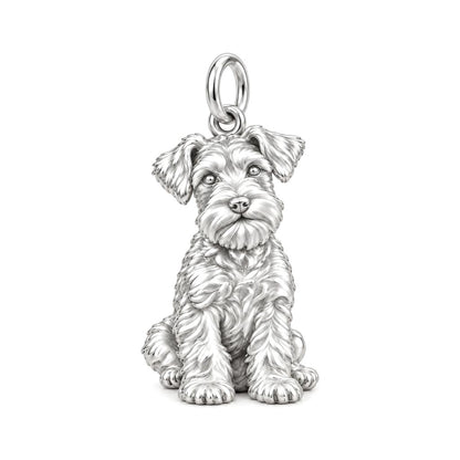 Adorable Mini Schnauzer Silver Charm – Personalized Dog Mom