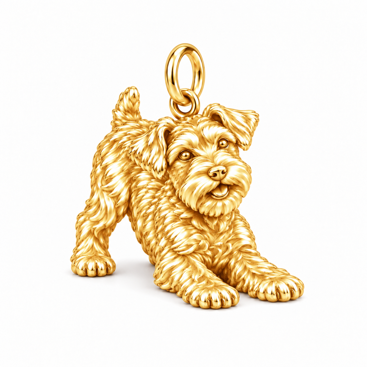 Adorable Mini Schnauzer Silver Charm – Personalized Dog Mom