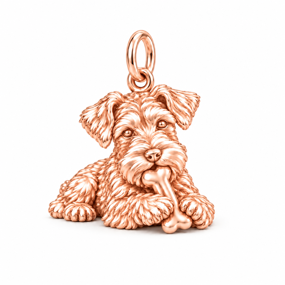 Adorable Mini Schnauzer Silver Charm – Personalized Dog Mom