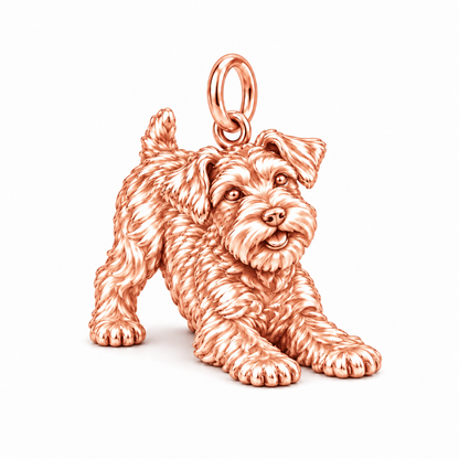 Adorable Mini Schnauzer Silver Charm – Personalized Dog Mom