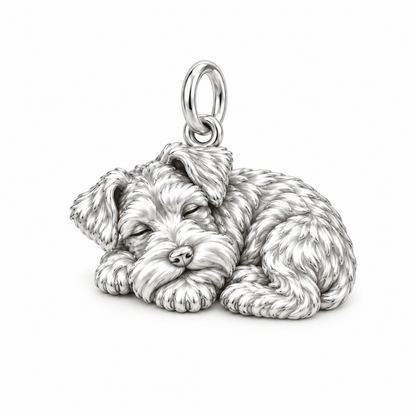 Adorable Mini Schnauzer Silver Charm – Personalized Dog Mom