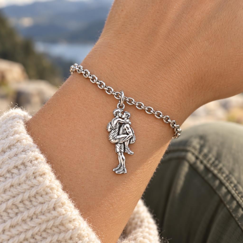 Adventurous Love Embrace Charm Bracelet Set – worn / in use