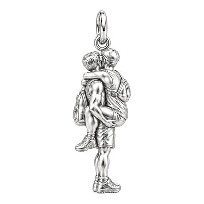 Adventurous Love Embrace Charm Bracelet Set – back of the charm, engraving area
