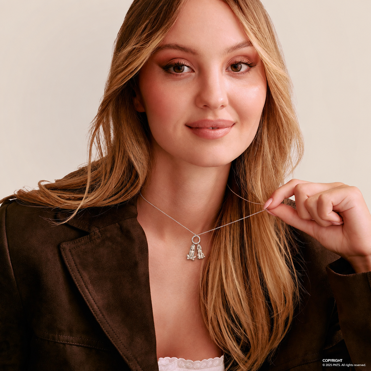 Afghan Hound Purest Bond - The Petite Companion Charm Necklace — necklace model photo | skill-1126-20260910