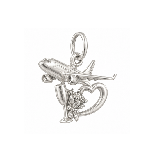 Airplane with Heart Trail Charm — Silver — 50-works-silver-20260916-164