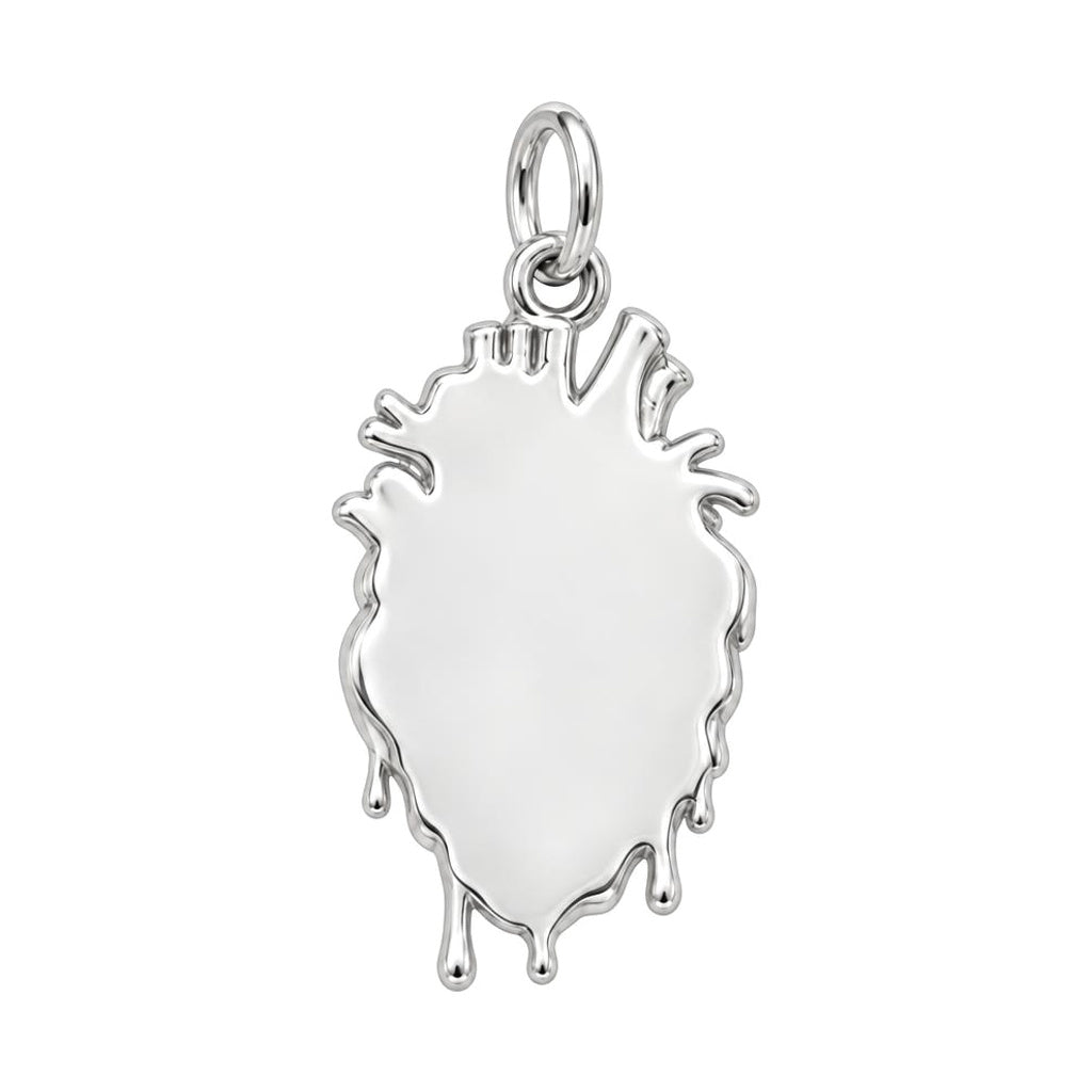 All-Seeing Heart Charm Bracelet – Personalized Artist Gift – back of the charm, engraving area