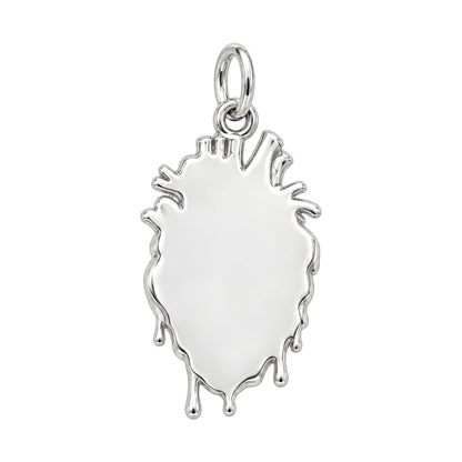 All-Seeing Heart Charm Bracelet – Personalized Artist Gift – back of the charm, engraving area