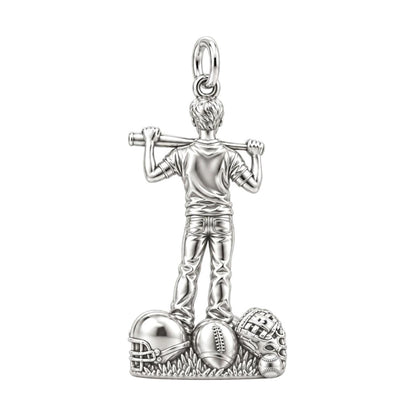 All Star Athlete Charm Bracelet – Personalized Mom Gift – back of the charm, engraving area